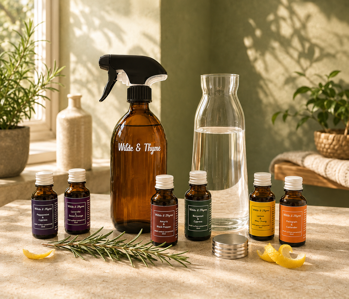 Single-use household cleaning bottles